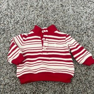 Ralph Lauren Striped Red and White Infant Sweater